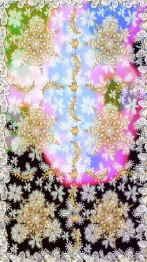 Paisleys zarif çiçek desenli arkaplan duvar kâğıdı çizimi. Klasik stil, modern 3D çizgili sanat eseri. Tarafsız ve bej desenli desenli çiçek yaprakları ve süsler..