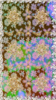 Damask pürüzsüz süsü. Tarafsız ve kahverengi renkler üzerinde klasik oryantal desen. Geleneksel raster ve altın desen.