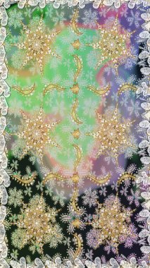 Kusursuz altın desen. Tarafsız ve gri renklerde altın elementlerle kusursuz desen. Raster doğulu süsü.