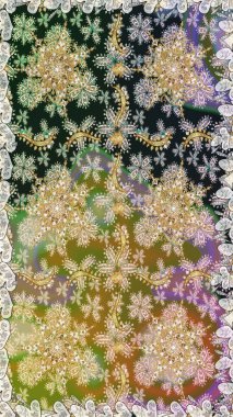 Kusursuz altın desen. Tarafsız ve gri renklerde altın elementlerle kusursuz desen. Raster doğulu süsü.