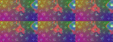 El yapımı çiçek ve bitki koleksiyonu. Şirin karalamalı çiçek desenli çizim. Raster illüstrasyonu. Eskiz tarzı mor ve mor renkte. Raster illüstrasyonu.