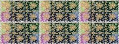 Kusursuz altın desen. Gri ve nötr renklerde altın elementlerle kusursuz desen. Raster doğulu süsü.