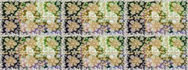 Dekoratif simetri arabesk. Doğum günü kartı, davetiye ya da afiş için iyidir. Tarafsız ve gri renklere altın. Kusursuz ortaçağ çiçek deseni. Raster illüstrasyonu.