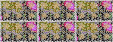 Raster illüstrasyonu. Süslü dekorasyon. Damask altın soyut çiçek gri ve nötr renklerde pürüzsüz desen.