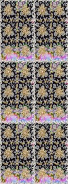 Kusursuz raster arka plan. Çiçek deseni. Duvar kâğıdı barok, İspanyol kumaşı. Gri ve nötr renklerde altın elementler. Şekil grafik deseni.