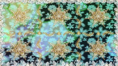 Klasik klasik klasik arka plan. Tarafsız ve mavi renklerde altın elementlerle kusursuz desen. Kusursuz klasik raster altın desenli. Geleneksel oryantasyon süsü.