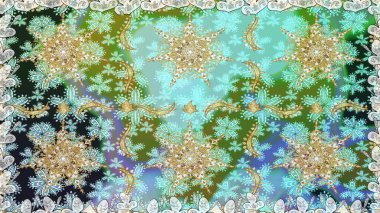 Klasik klasik klasik arka plan. Geleneksel oryantasyon süsü. Kusursuz klasik raster altın desenli. Tarafsız ve mavi renklerde altın elementlerle kusursuz desen.