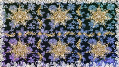 Süslü raster dekorasyonu. Barok tarzında duvar kağıdı tasarımı için kusursuz damaske deseni arkaplanı. Altın desenli gri ve nötr renkler ve altın elementler.