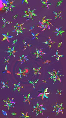 Motley illüstrasyonu. Küçük çiçekte güzel bir desen. Çiçekli bahar çiçekleri. Küçük renkli çiçekler. Moda baskıları için zarif bir şablon.