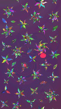 Raster illüstrasyonu. Tekstil veya kitap kapakları, imalat, duvar kağıtları, baskı, hediye paketi ve yapıştırma kitabı için çiçek eskizi geçmişi. Küçük ölçekli çiçeklerdeki basit sevimli desen.