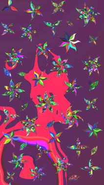 Raster illüstrasyonu. Tomurcukları papatya çiçekleri olan sevimli bir çiçek deseni. Eski usul. Kumaş, tekstil, duvar kağıdı baskısı için. Eskiz geçmişi. Miles Fleur, dandik süs.