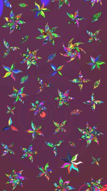 Şirin çiçekler. Çizgi çizimi kalıbı. Raster Moda kumaş deseni.