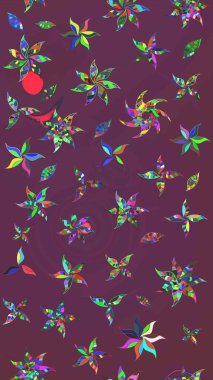 Şirin çiçekler. Çizgi çizimi kalıbı. Raster Moda kumaş deseni.