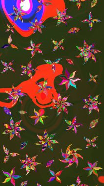 Yumuşak, yaz çiçekli arka plan. Çiçekli karalama şeklinde Raster çiçek deseni. Gri ve yeşil renkte çiçekler.