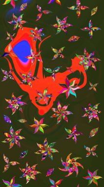 Raster Henna tarzı. Taslak süsleme izi. Etnik Mandala havlusu. Sınır Kızılderili çiçekli paisley patten. Tebrik kartı arkaplanı, boyama kitabı, arkaplan, tekstil için kullanılabilir.