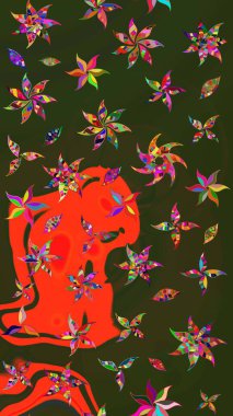 Raster illüstrasyonu. Küçük çaplı çiçeklerdeki basit şirin desenler. Tekstil veya kitap kapakları, imalat, duvar kağıtları, baskı, hediye paketi ve yapıştırma kitabı için çiçek eskiz geçmişi.