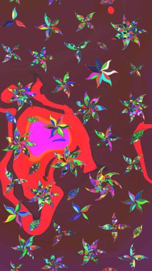 Vadinin çiçekleri kahverengi ve kırmızı renklerde. Suluboya, elle çizilmiş. Eskiz arkaplan modeli. Raster - stok.