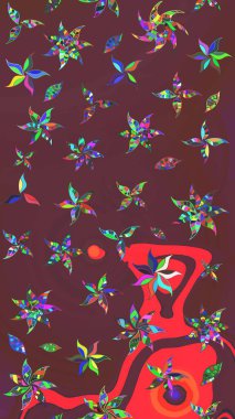 Suluboya desenli çiçek deseni. Ton halinde. Moda baskısı. Dekorasyon ve tasarım için güzel bir desen. Çiçeğin suluboya çizimlerinin zarif deseni.