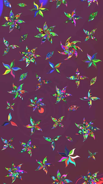 Şirin çiçekler. Çizgi çizimi kalıbı. Raster Moda kumaş deseni.