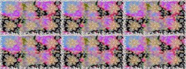 Gri ve nötr renklerin kraliyet retro 'su. Altın şablon. Kart, duvar kağıdı, ambalaj ve tekstil için klasik tasarım. Altın elementler Klasik çiçek dokusu. Raster illüstrasyonu.