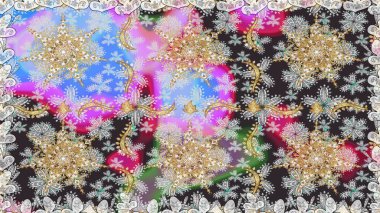 2019 Noel 'i, kar tanesi, yeni yıl. Gri ve nötr renklerde, altın elementlerle klasik, pürüzsüz desen.