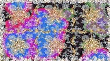 Klasik klasik klasik arka plan. Gri ve nötr renklerde altın desenler ve altın elementler. Kusursuz klasik raster altın desenli. Geleneksel oryantasyon süsü.