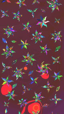 Raster stili kumaş deseni. Çiçekler suluboya çizim deseni.