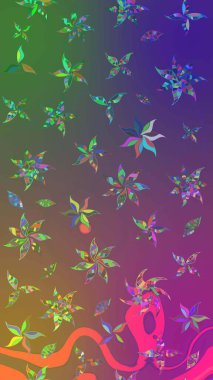 Çiçekler suluboya tarzında mor ve yeşil renklerde. Mor ve yeşil renkte çiçekler olan çiçek deseni çiz..