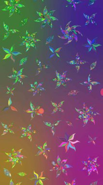 Raster illüstrasyonu. Düz Çiçek Elementleri Tasarımı. Güzel kumaş deseni. Renkli Bahar Teması eskiz kalıbı. Çiçek desenli çizim. Asya tekstil tarzında.