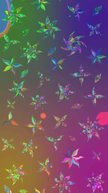 Çiçekler, dallar, bitkiler ve çiçekler. Raster illüstrasyonu. El çizimi. Güzel kumaş deseni.