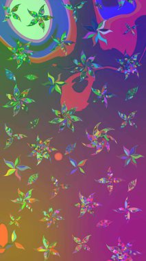 Mor ve yeşil renkli çiçekler. Küçük çiçekte sevimli çiçek deseni var..