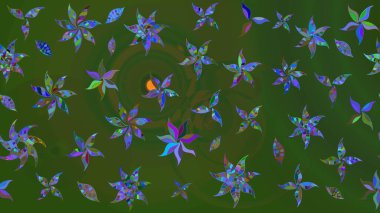 Bahar çiçekleriyle güzel bir çiçek deseni çizmişsin. Güzel kumaş deseni. Raster illüstrasyonu.