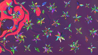 Desen, çizim, çiçek sınırı. Çiçek çelengi. Güzel, parlak, pürüzsüz kumaş, tuval. Raster illüstrasyonu. Kıvırcık, parlak örgü. Klasik eski arkaplan.