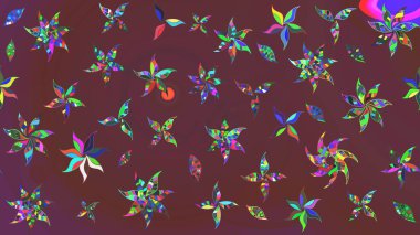 Kahverengi ve yeşil renklerde bahar çiçekleri. Raster illüstrasyonu. Raster çiçekleri klasik tarzda çizilmiş. Çiçekli yumuşak çizim deseni.