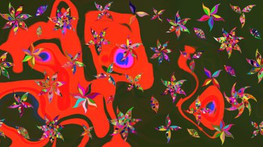 Bahar çiçekleriyle güzel bir çiçek deseni çizmişsin. Raster illüstrasyonu. Güzel kumaş deseni.