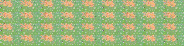 Çiçekli eskiz deseni. Suluboya çizimi. El çizimi. Yeşil ve nötr renkte çiçekler.