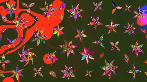 Çizim raster deseni. Çiçek arkaplan. Güzel kumaş deseni.