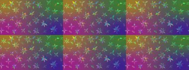 Raster çiçek izi. Raster Yumuşak kumaş deseni. Klasik taslak çizimi. Çiçeksel mor ve yeşil çizim deseni.