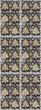 Geleneksel raster ve altın desen. Damask pürüzsüz süsü. Gri ve nötr renkler üzerinde klasik oryantal desen.