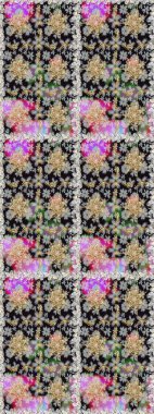 Damask altın soyut çiçek gri ve nötr renklerde pürüzsüz desen. Raster illüstrasyonu. Süsleme.