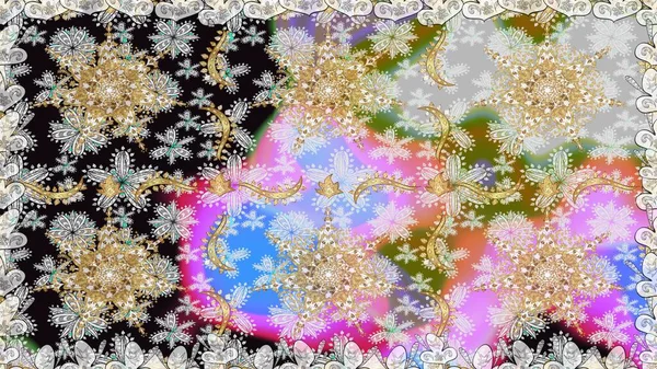 Geleneksel oryantasyon süsü. Klasik klasik klasik arka plan. Kusursuz klasik raster altın desenli. Gri ve nötr renklerde altın elementlerle kusursuz desen.