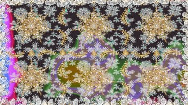 Kusursuz klasik raster grisi, nötr ve altın desenli. Klasik klasik klasik arka plan. Geleneksel oryantasyon süsü.