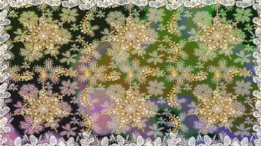 Antika altın tekrarlanabilir duvar kağıdı. Damask arkaplanı tekerrür ediyor. Gri ve nötr renklerde altın element. Barok tarzında altın çiçek süsü..