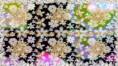 Soyut duvar kâğıdı, ambalaj dekorasyonu. Kış sembolü, Mutlu Noeller, Mutlu yıllar 2019. Tarafsız ve gri renklerde Raster altın deseni. Altın kar taneleri basit, pürüzsüz desen.