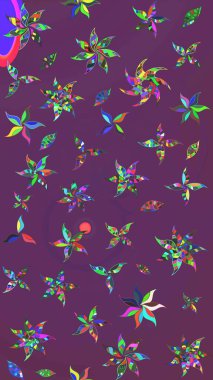 Raster geleneksel halk çiçekleri mor ve yeşil renkli tekstil tasarımları için. Üzerinde gelincikler ve vadi zambakları olan renkli çiçek desenli nakış..