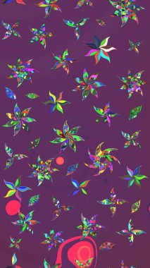 Raster resim. Çiçek desenli çiçek ve yaprakları ile. Sevimli küçük çiçek desenle.