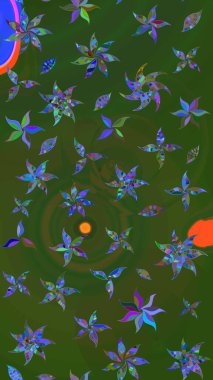 Anti-stres için soyut örnek sayfası. Raster illüstrasyonu. Yeşil ve mavi renklerde.