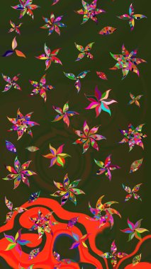 Suluboya çizim kalıbı. Dekorasyon ve tasarım için güzel bir desen. Moda baskısı. Raster illüstrasyonu. Çiçeğin suluboya çizimlerinin mükemmel deseni. Eski.