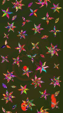 Hoş bir çiçek geçmişi var. Küçük bir çiçekte eskiz deseni. Güzel kumaş deseni. Raster illüstrasyonu.