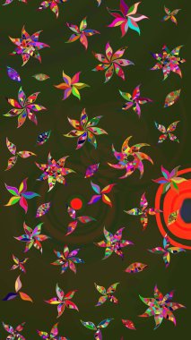 Elle boyanmış suluboya resim çizimleri, çiçekler ve bitkiler. Yeşil ve gri renkte çiçekler.